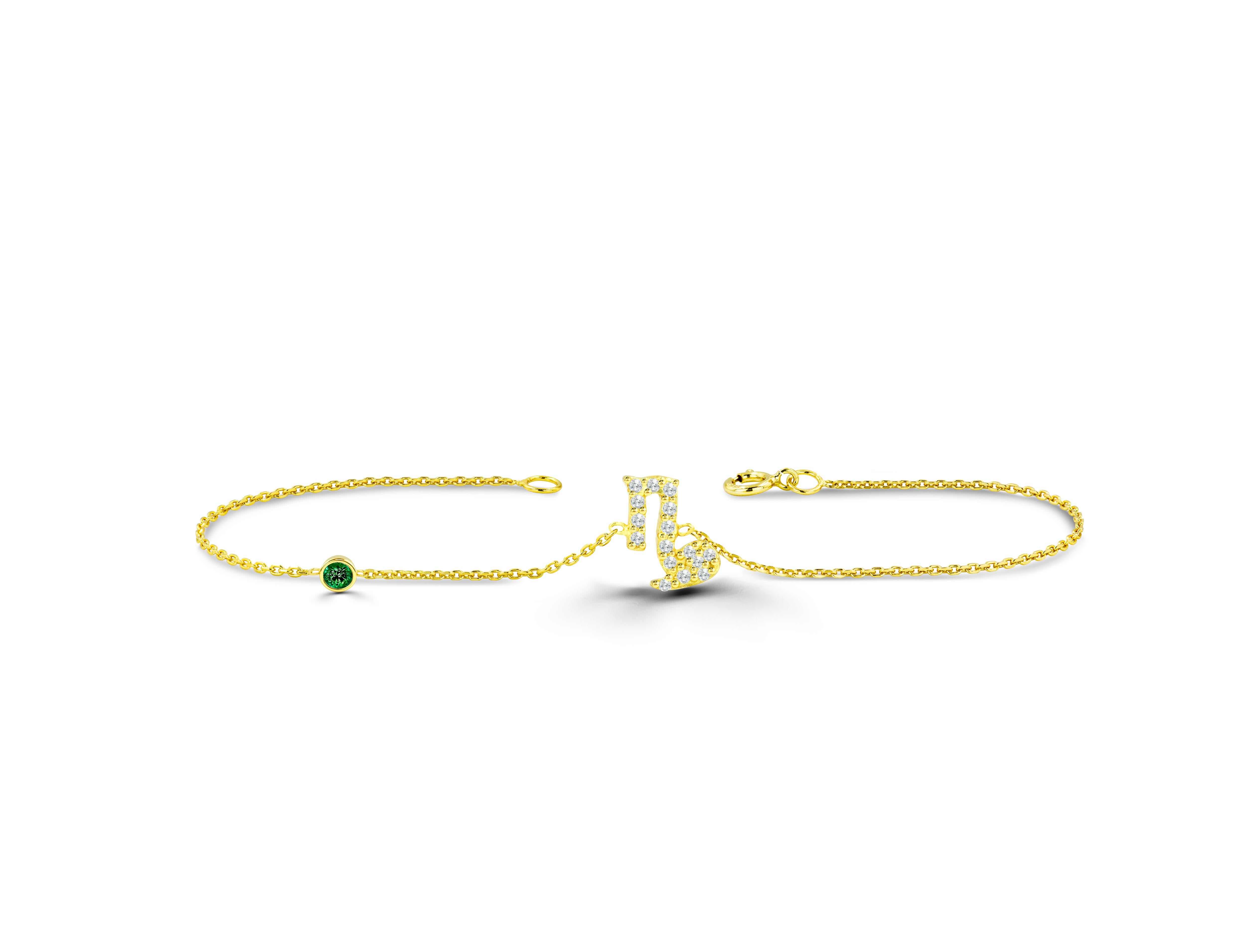 This Capricorn Diamond Bracelet is meant to represent you. This Zodiac sign bracelet comes with a birthstone of your choice- Ruby, Sapphire, or Emerald. Our collection of zodiac jewelry includes this stunning Diamond Capricorn Bracelet. All