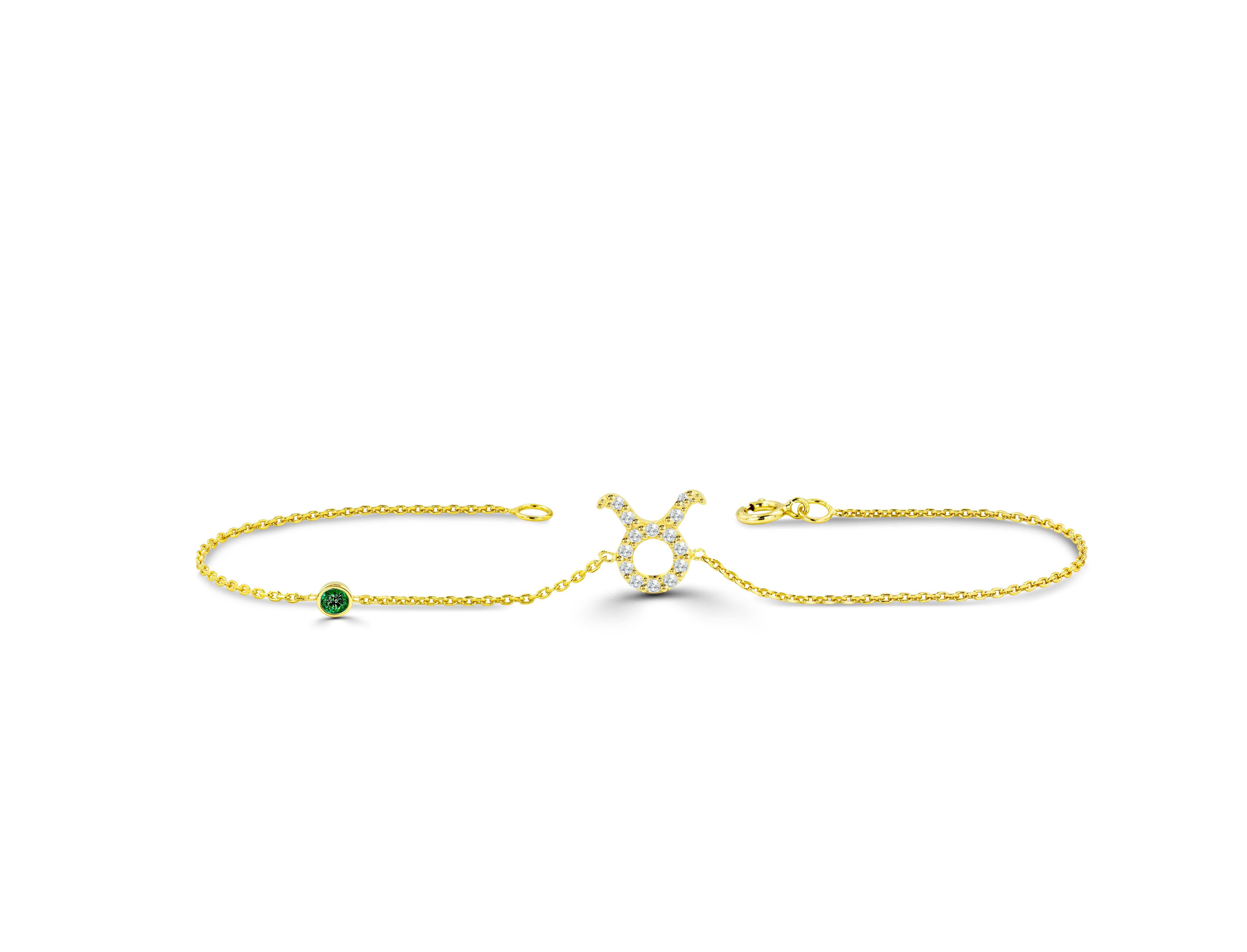 Questo bracciale con diamanti del Toro vuole rappresentarti. Questo braccialetto del segno zodiacale è dotato di una pietra natale a tua scelta. La nostra collezione di gioielli zodiacali comprende questo splendido pezzo Toro con diamante. Tutti i