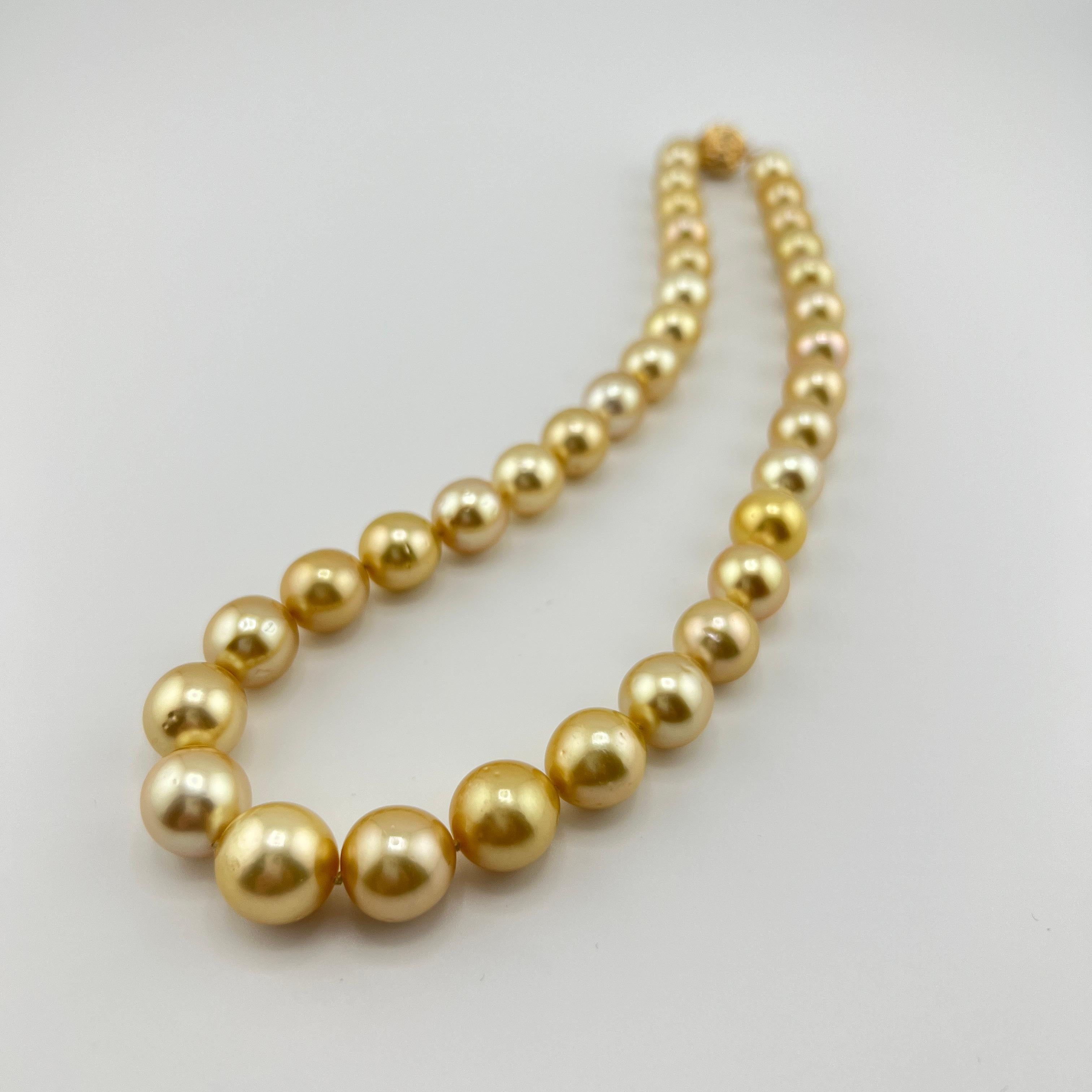Modern 14k Golden South Seas Pearl Necklace