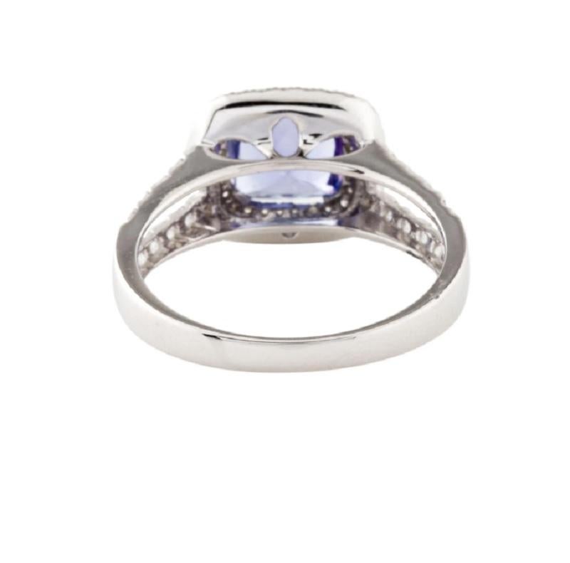 Brilliant Cut 14k Gorgeous Cocktail Ring with Tanzanite and Diamond For Sale