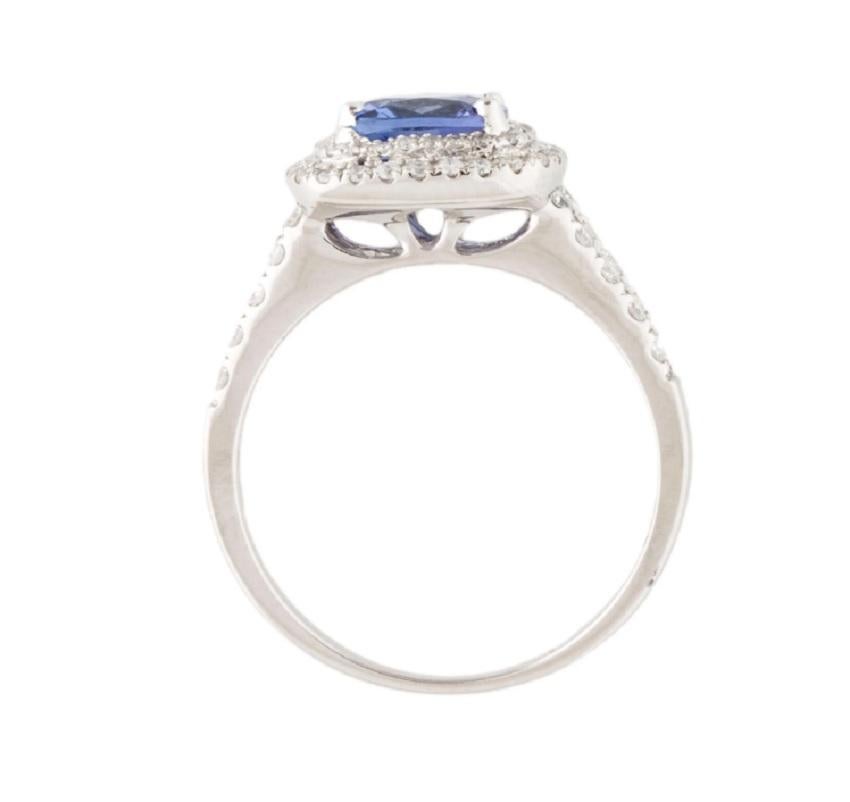 14k Gorgeous Cocktail Ring with Tanzanite and Diamond In New Condition For Sale In New York, NY