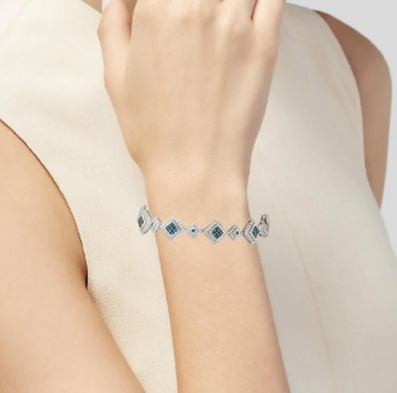 Round Cut 14k Gorgeous Diamond Link Bracelet For Sale