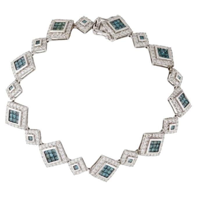14k Gorgeous Diamond Link Bracelet For Sale