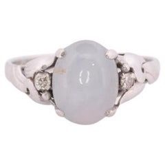 14k Gray Star Genuine Sapphire Oval Cabochon ring. Oval Cabochon sapphire prong