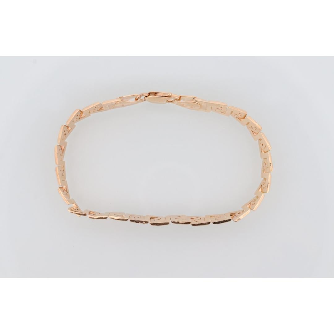 14K Greek KEY Chain Bracelet. 14k Yellow Gold Polished Greek Key chain bracelet. 7