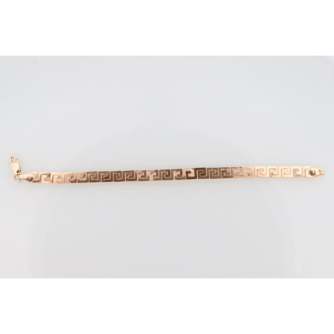 14K Greek KEY Chain Bracelet. 14k Yellow Gold Polished Greek Key chain bracelet. 3