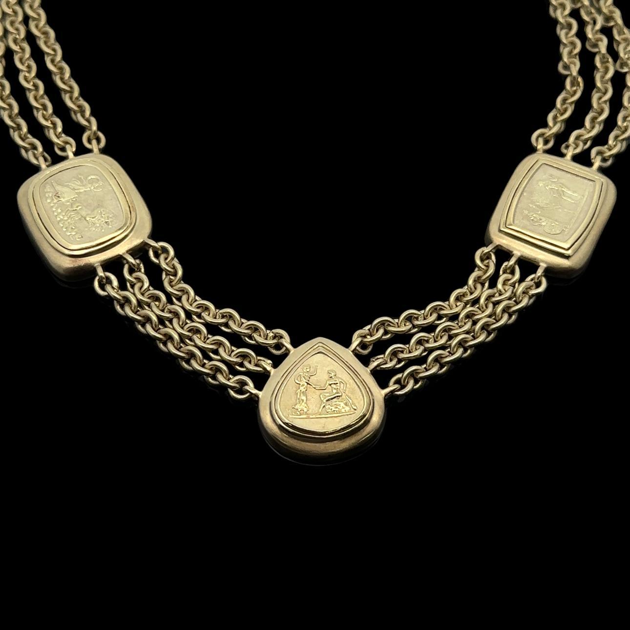 14k Green Yellow Gold Cameo Sections on 16