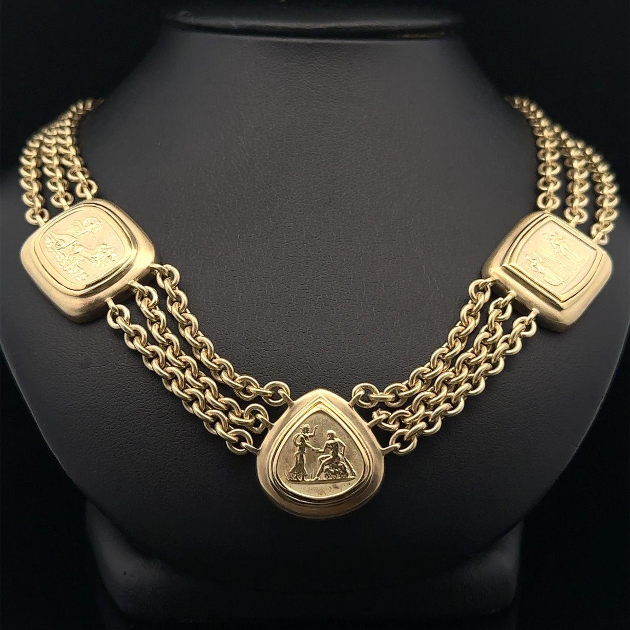 Women's 14k Green Yellow Gold Cameo Sections on 16
