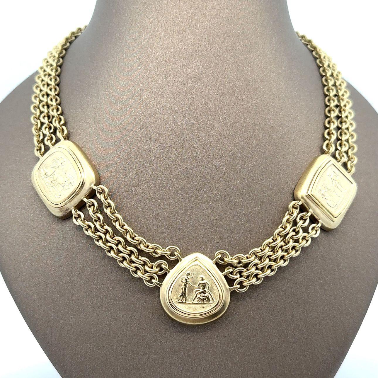 14k Green Yellow Gold Cameo Sections on 16