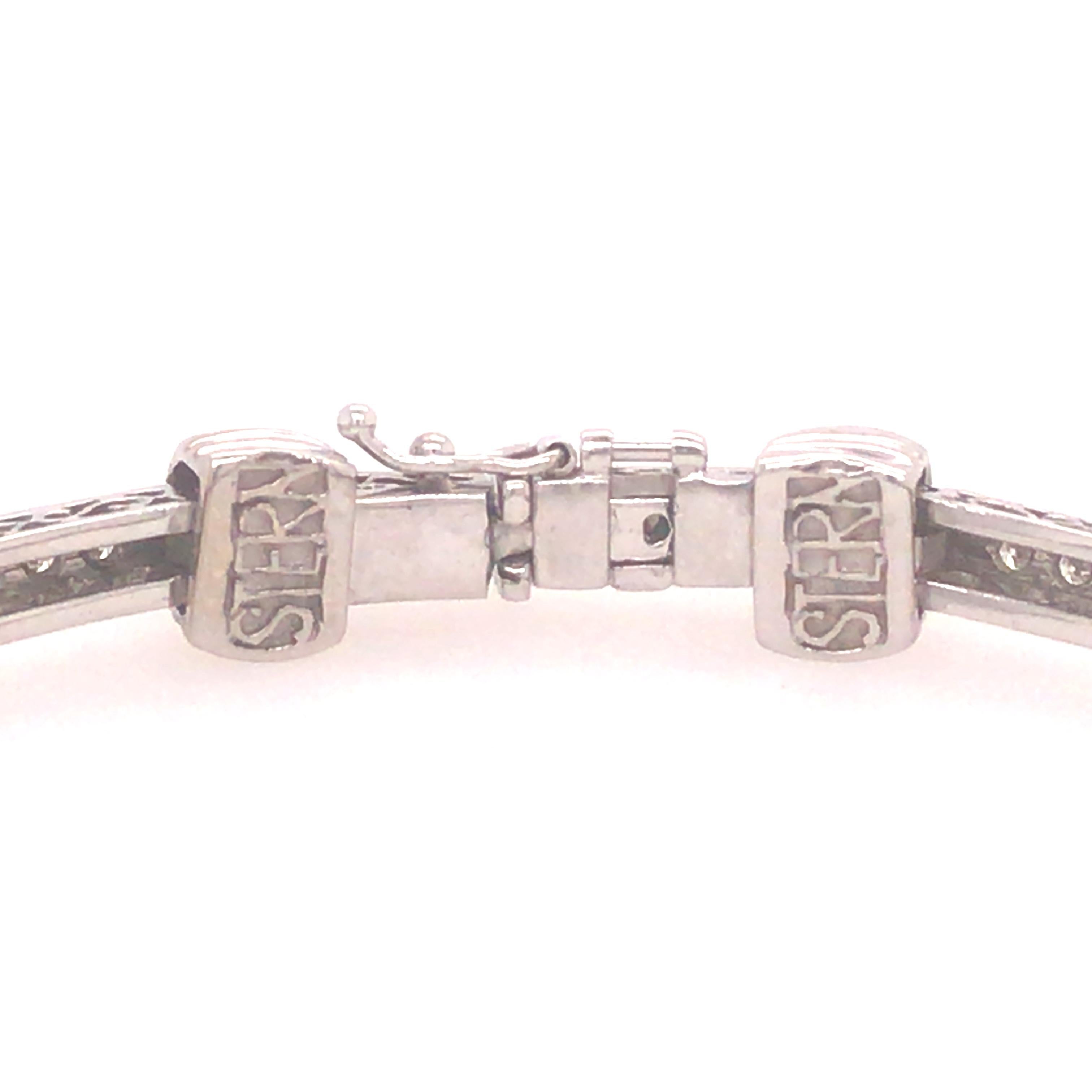 Women's 14K H Stern Diamond Bracelet with Filigree White Gold