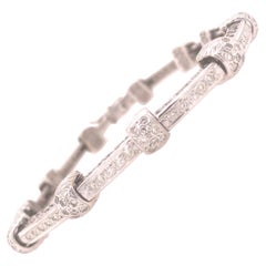 14K H Stern Diamond Bracelet with Filigree White Gold