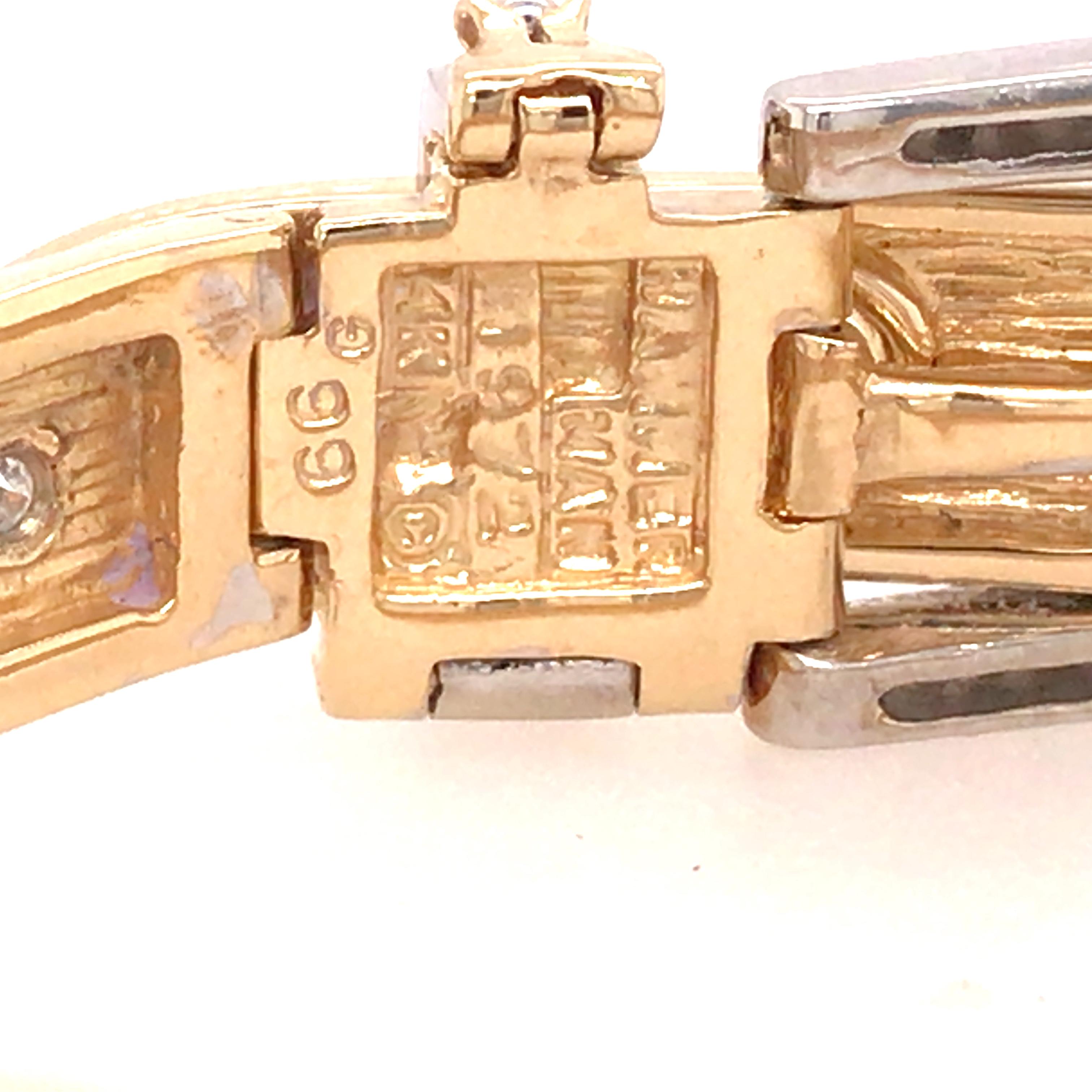 Zweifarbiges Goldarmband der Gebrüder Hammerman mit Diamantschnalle von 18 Karat 3