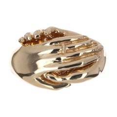 14K Manos Locket Oro Anillo Amor Corazón
