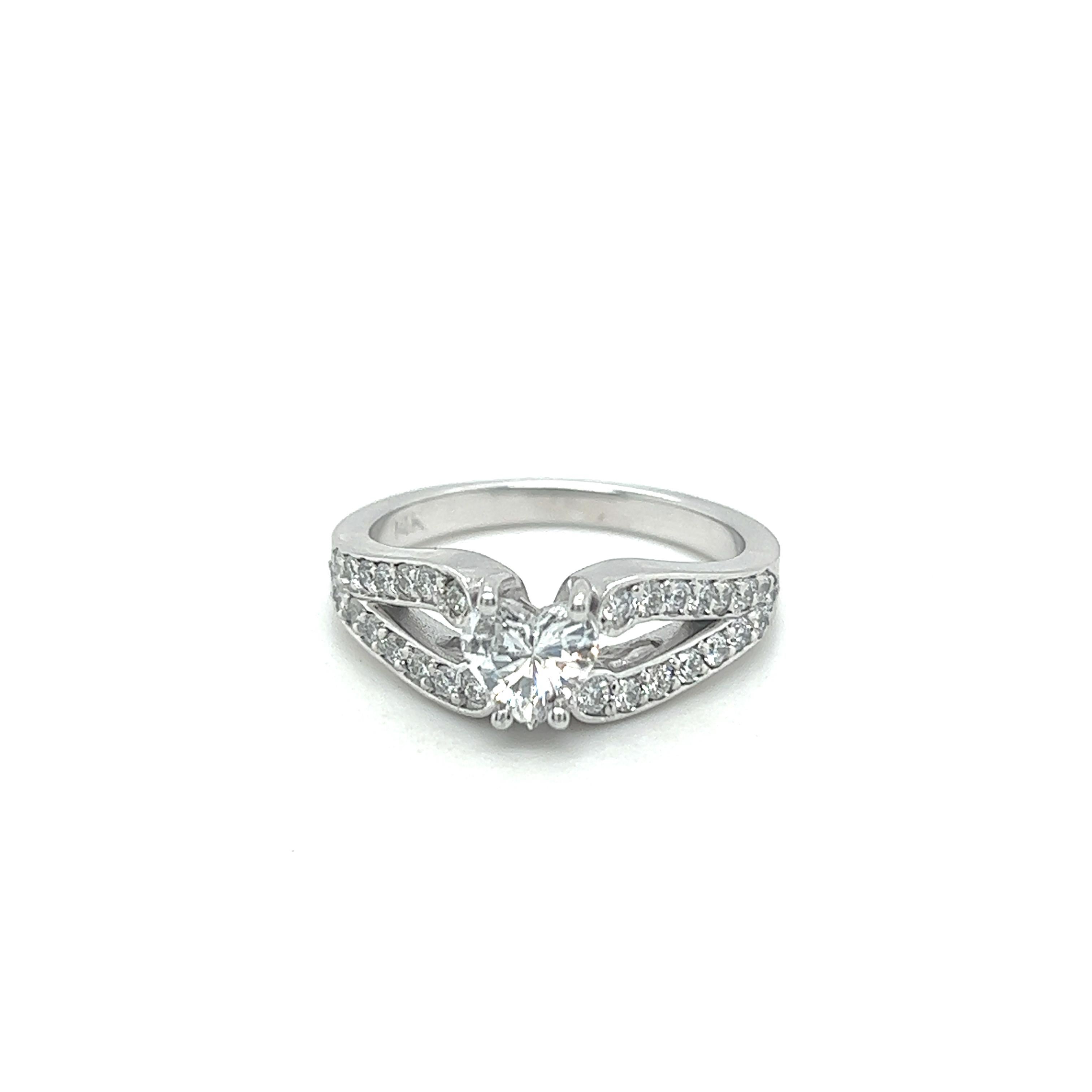 14k Heart Shape Diamond Ring For Sale 4