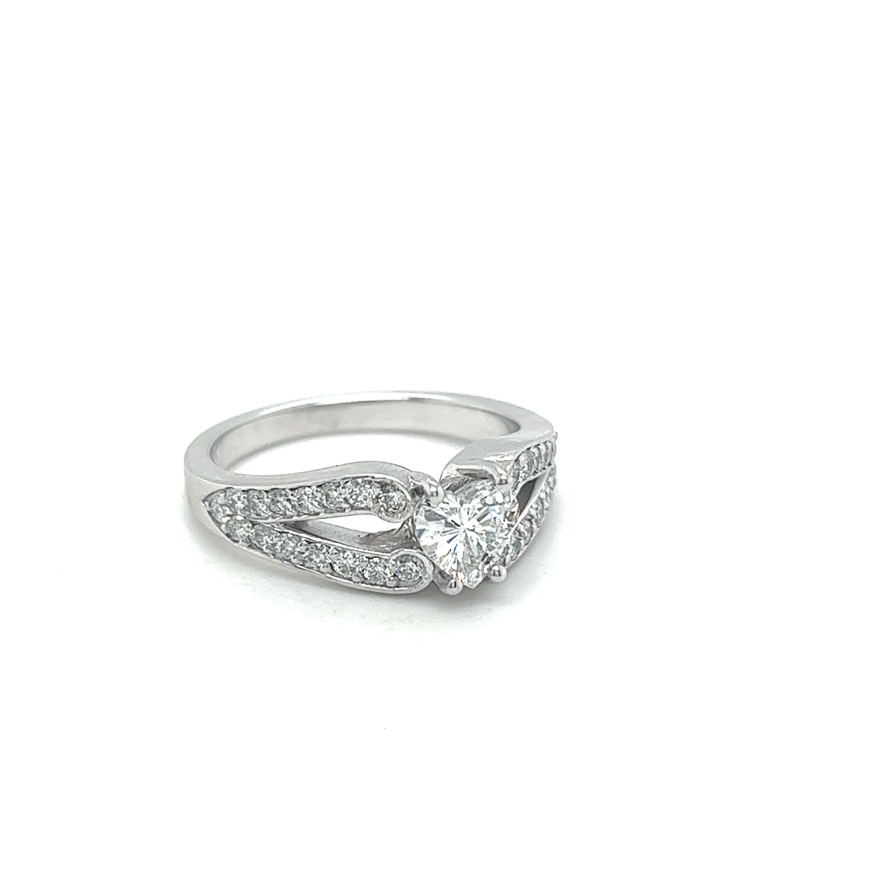 14k Heart Shape Diamond Ring For Sale 6