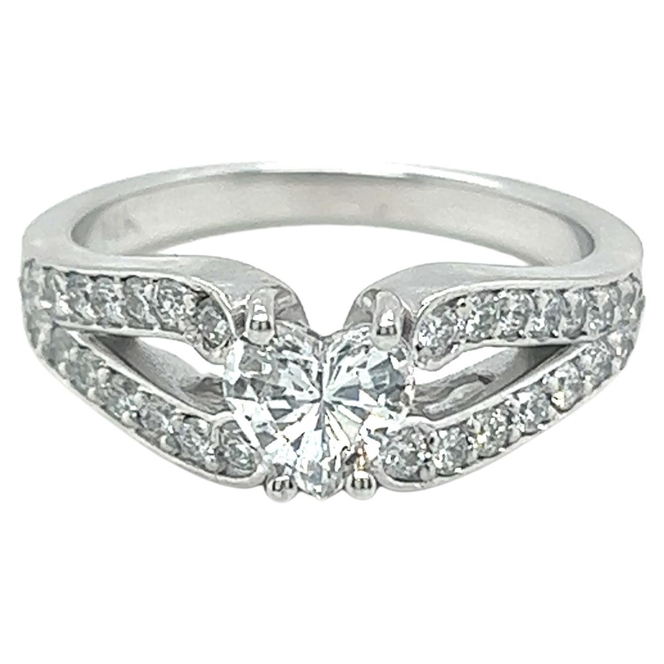 14k Heart Shape Diamond Ring For Sale