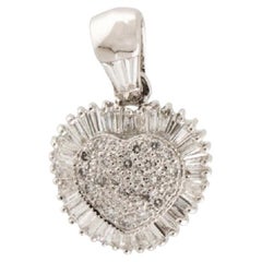 14k Heart Shaped Elegant Diamond Pendant Necklace