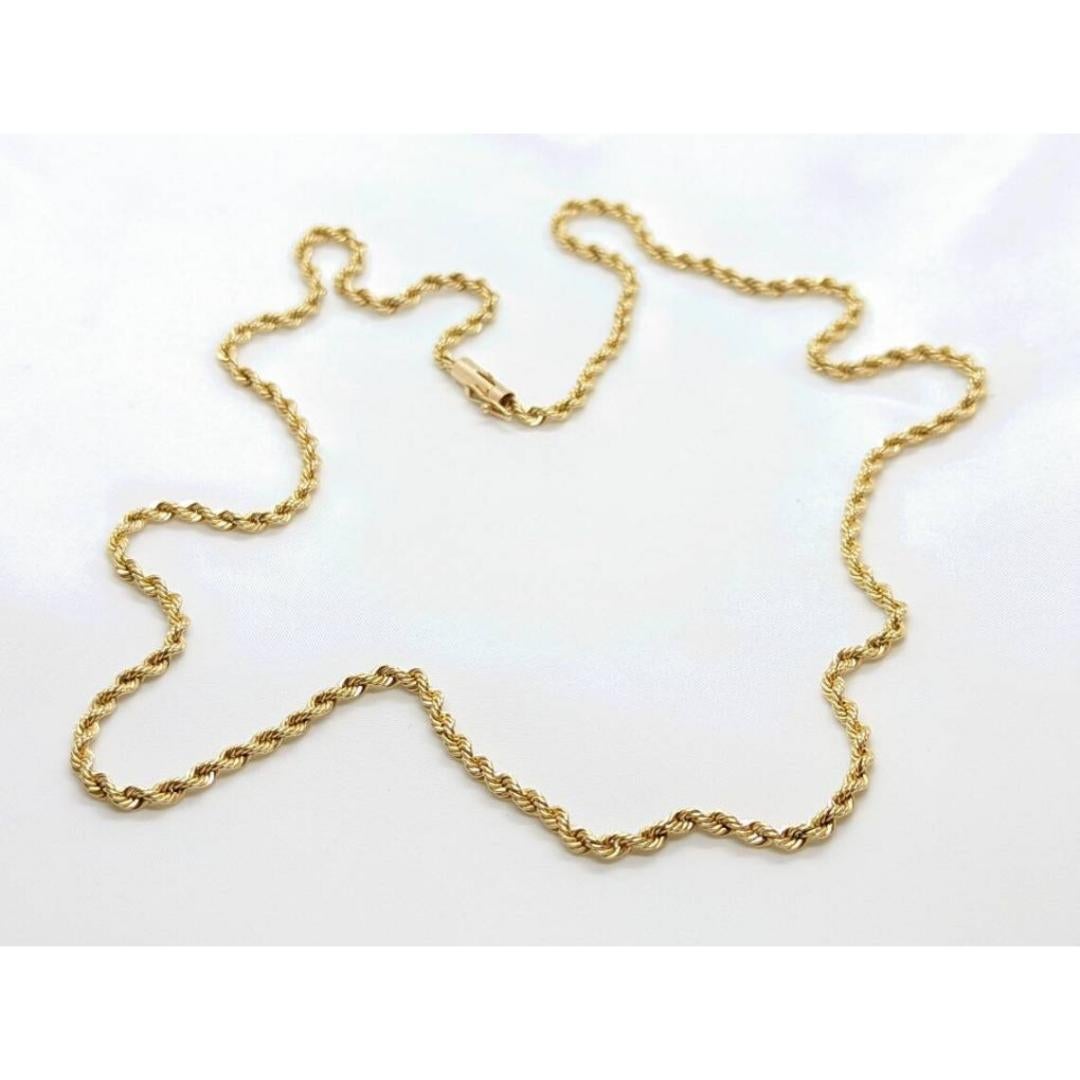 14k schwere Seil-Halskette. 14k lange Seil-Halskette. 21,8 Gramm 25in Länge 3mm Breite 3
