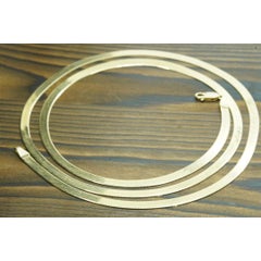 14k Herringbone Chain Necklace. 14k High Polish Gloss Necklace 4mm 29in 18.7gram
