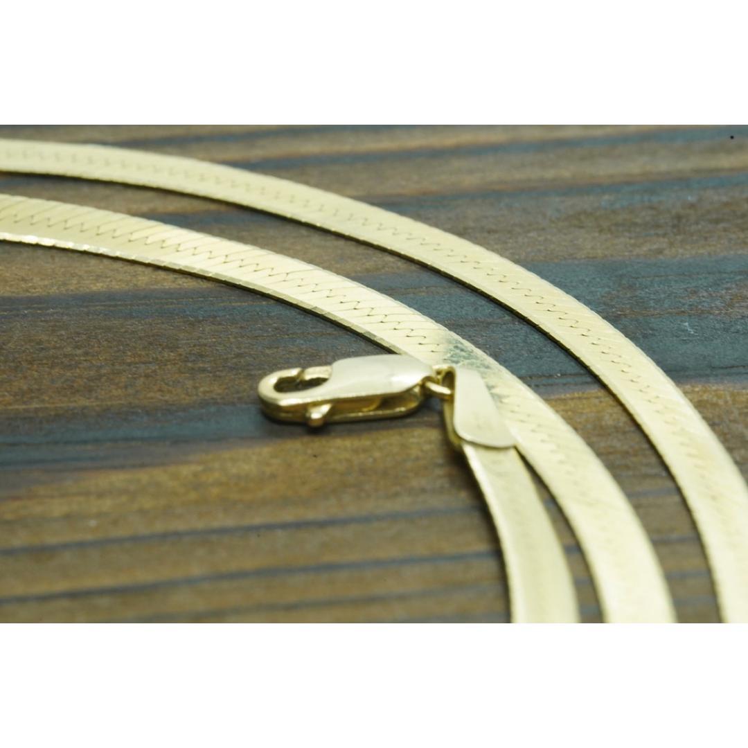 Collana a catena a spina di pesce 14k. Collana lucida in 14k 4mm 29in 18.7grammi in vendita 4