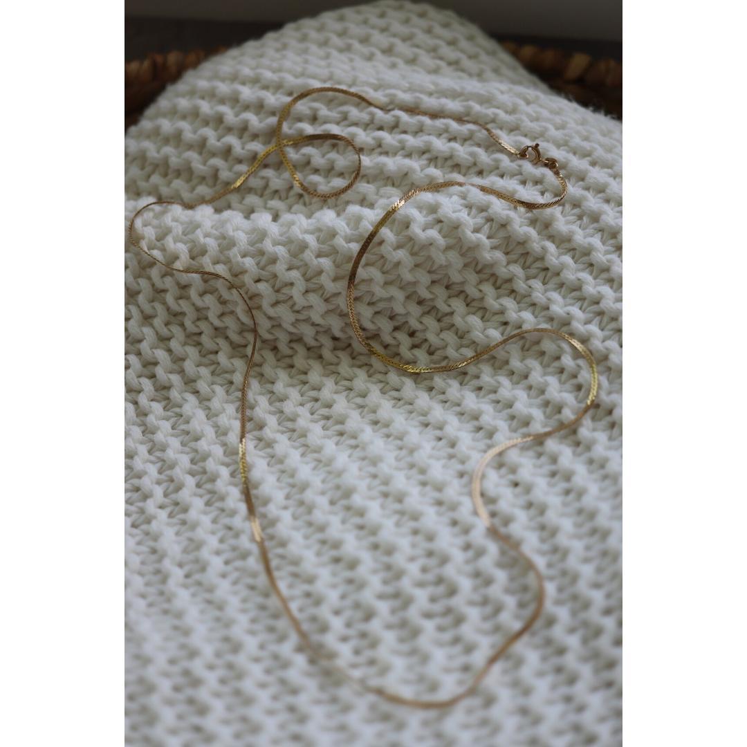 14k Fischgrätenkette Halskette. 14k Gelbgold Lange Kette mit Fischgräten. 2mm 30in Damen