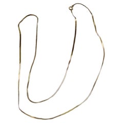 14k Fischgrätenkette Halskette. 14k Gelbgold Lange Kette mit Fischgräten. 2mm 30in