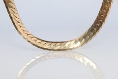 14k Herringbone Chain Necklace 5mm 19in 19.2 grams. Made by ACA Italy