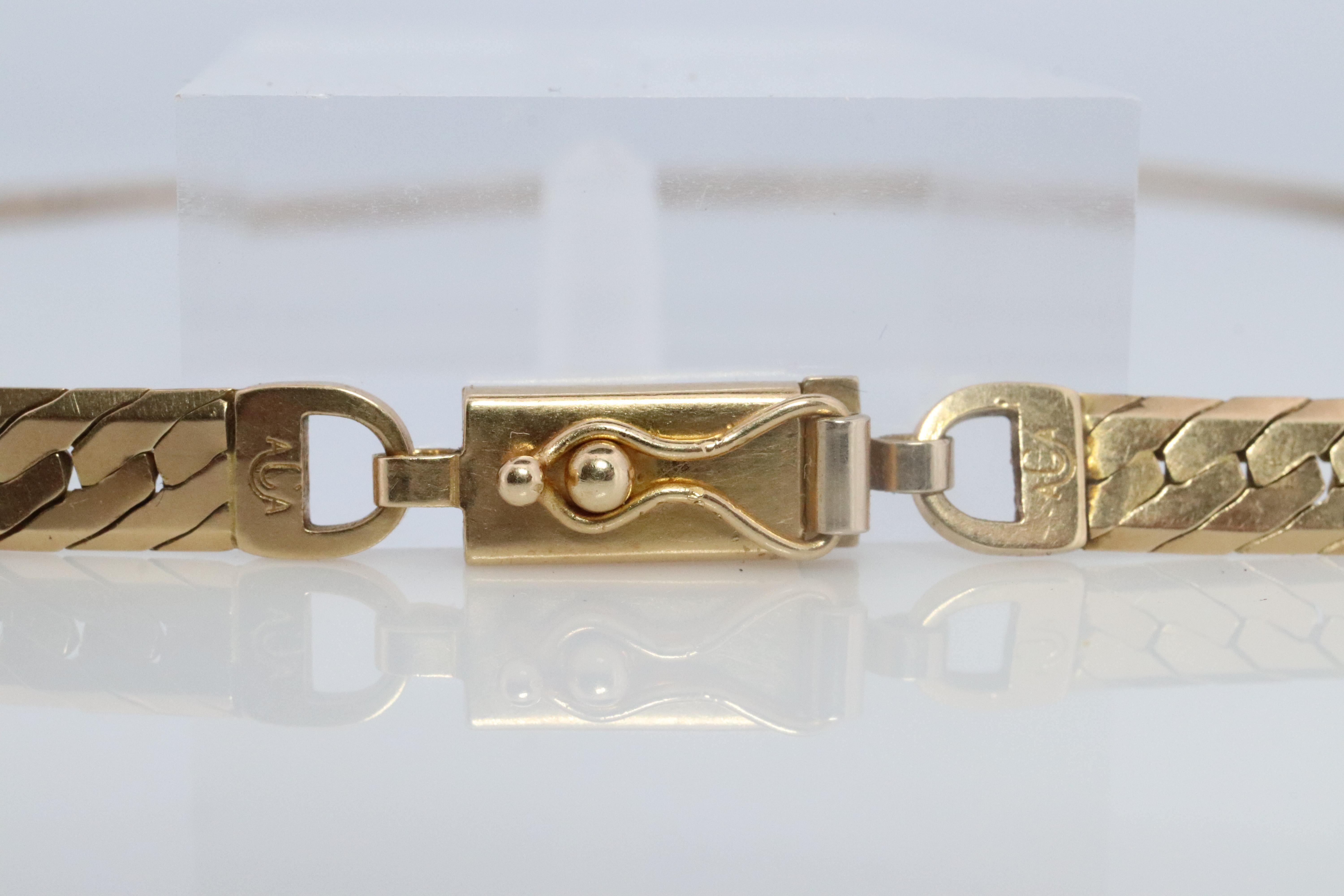 Women's or Men's 14k Herringbone Chain Necklace 5mm 19in 19.2 grams. Made by ACA Italy