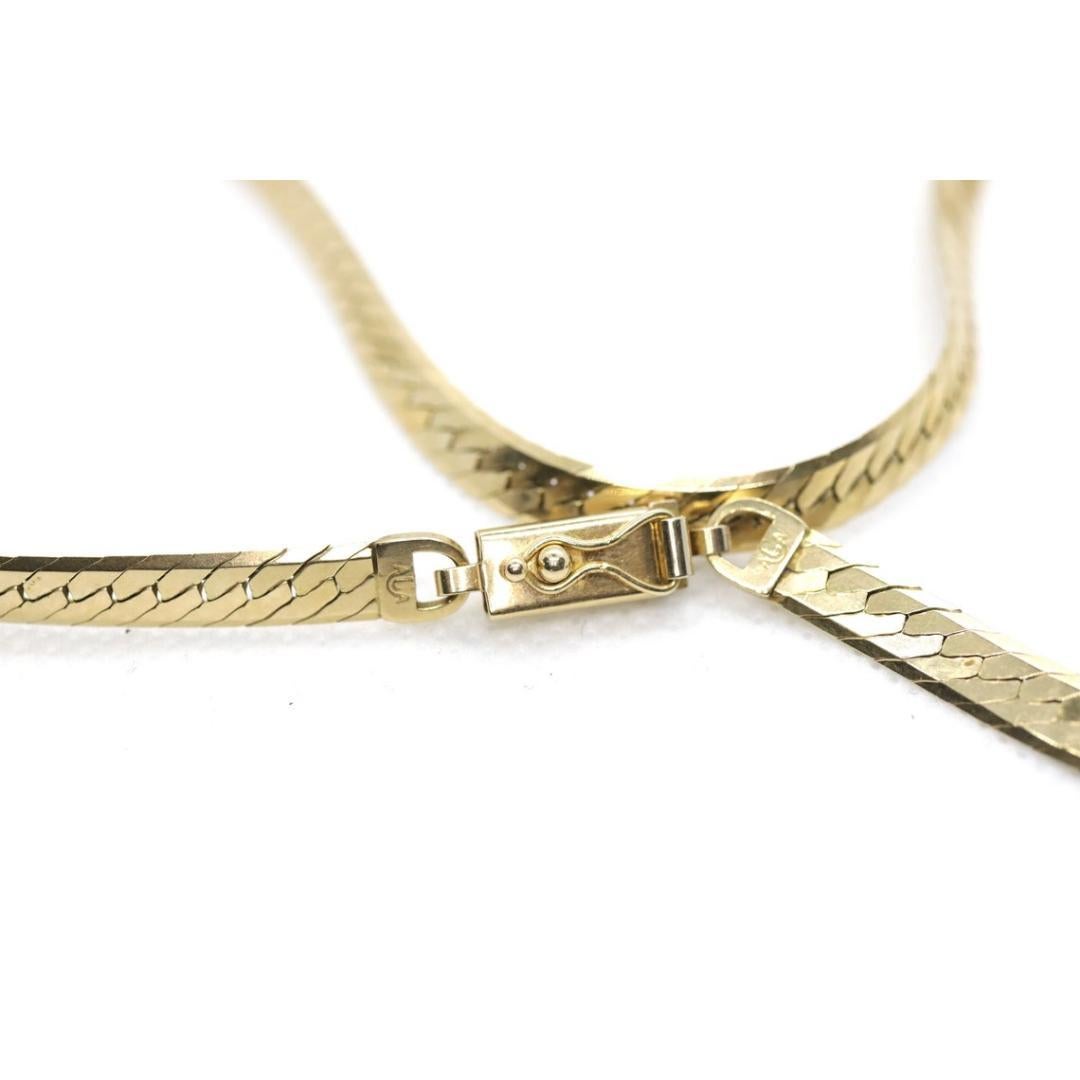 14k Herringbone Chain Necklace 5mm 19in 19.2 grams. Made by ACA Italy For Sale 5