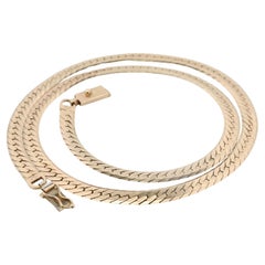 14k Herringbone Chain Necklace 5mm 19in 19.2 grams. Made by ACA Italy