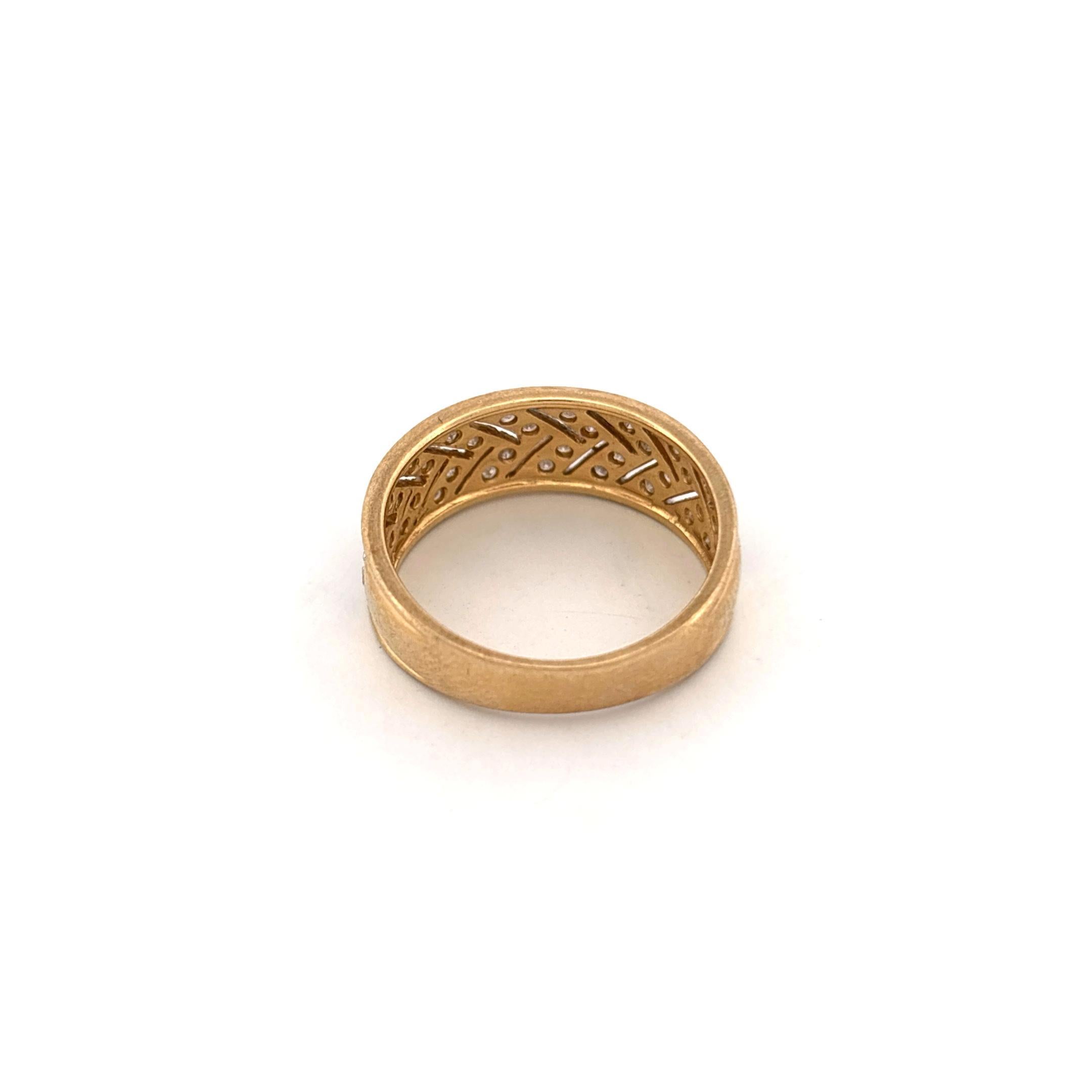 14k Herringbone Diamond Ring - image 6