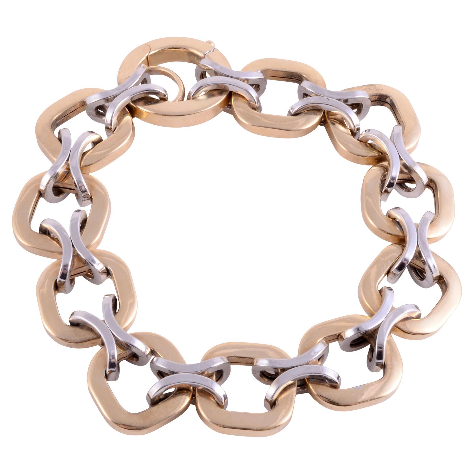 14K Hollow Link Bracelet For Sale at 1stDibs