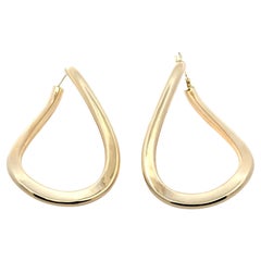 14k Hollow Yellow Gold Hoop Earrings