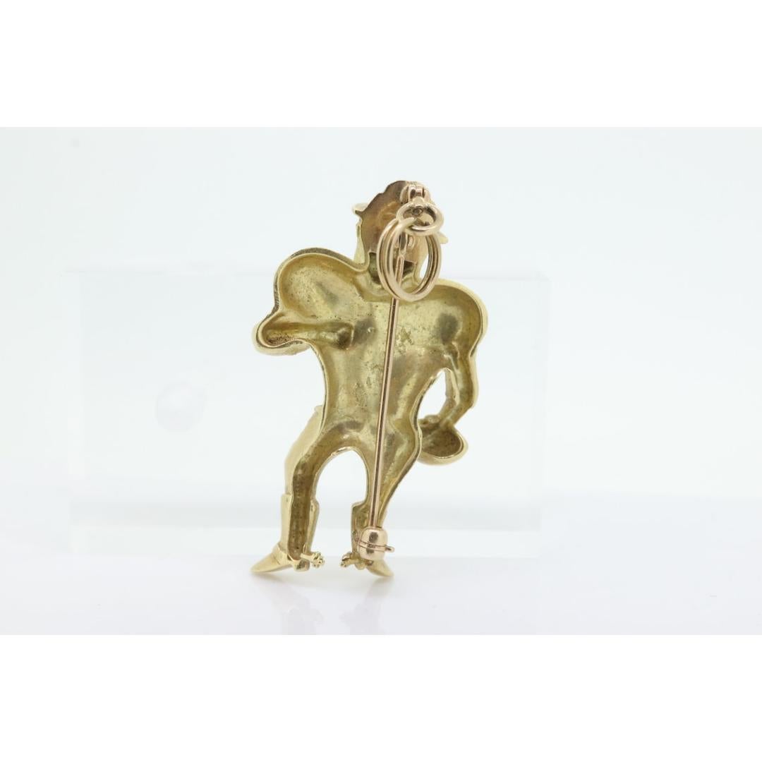 Women's 14k Houston Oilers Roughneck Football Pendant / Brooch. Larry Onesti Jewelry. For Sale