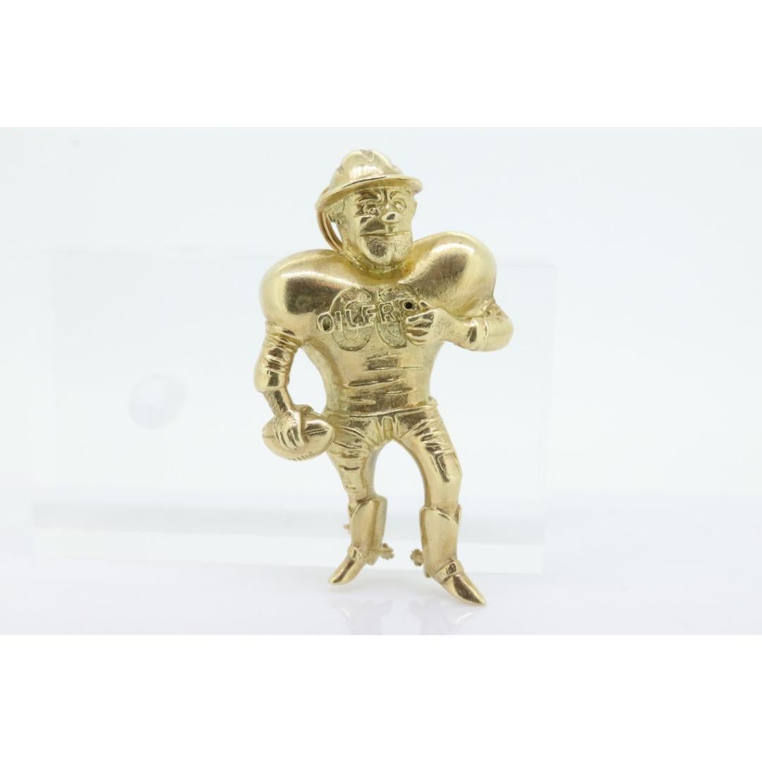 14k Houston Oilers Roughneck Football Pendant / Brooch. Larry Onesti Jewelry. For Sale 1