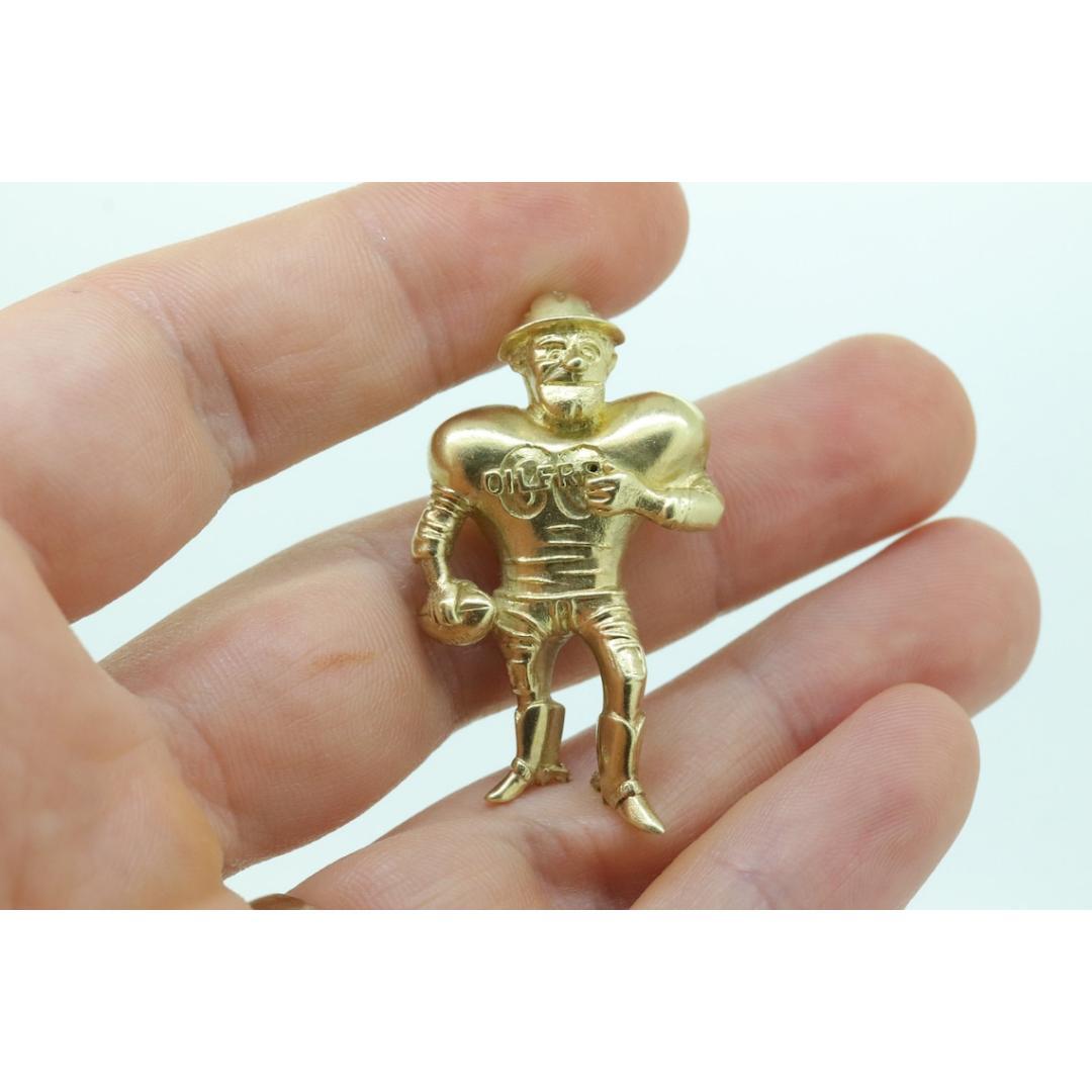 14k Houston Oilers Roughneck Football Pendant / Brooch. Larry Onesti Jewelry. For Sale 2