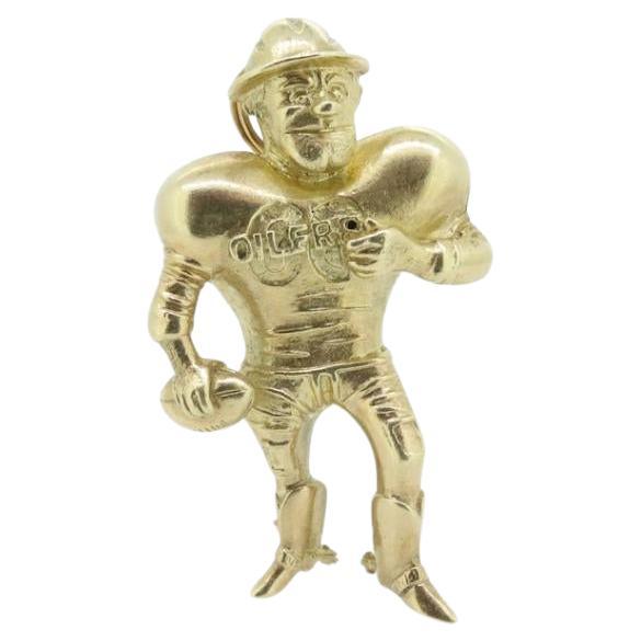 14k Houston Oilers Roughneck Football Pendant / Brooch. Larry Onesti Jewelry. For Sale