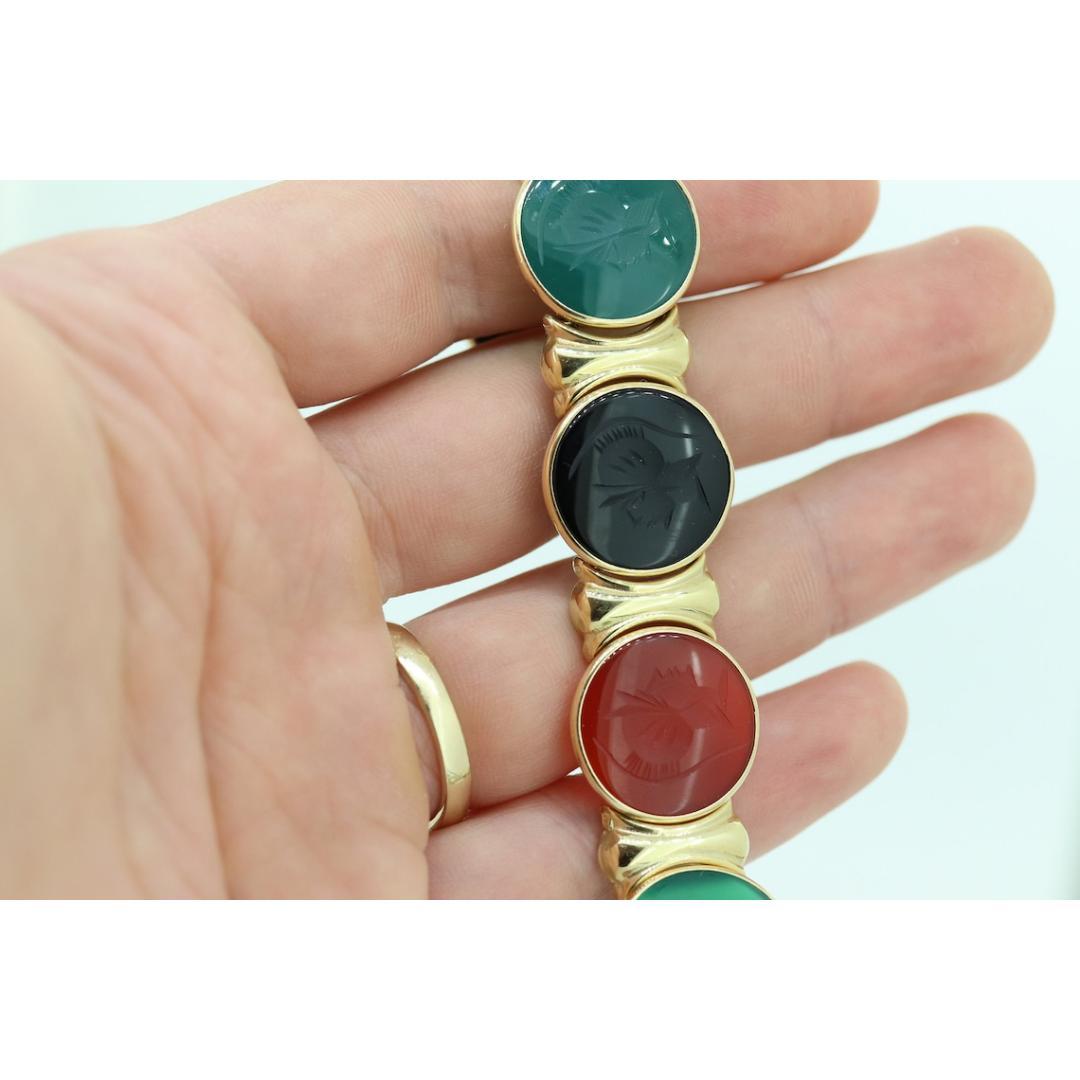 14k Intaglio römischer Soldat, Centurion Armband. 14k Gold Schwer geschnitzt Warrior im Angebot 3