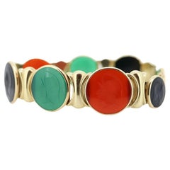 14k Intaglio Roman soldier, Centurion Bracelet. 14k gold Heavy Carved Warrior