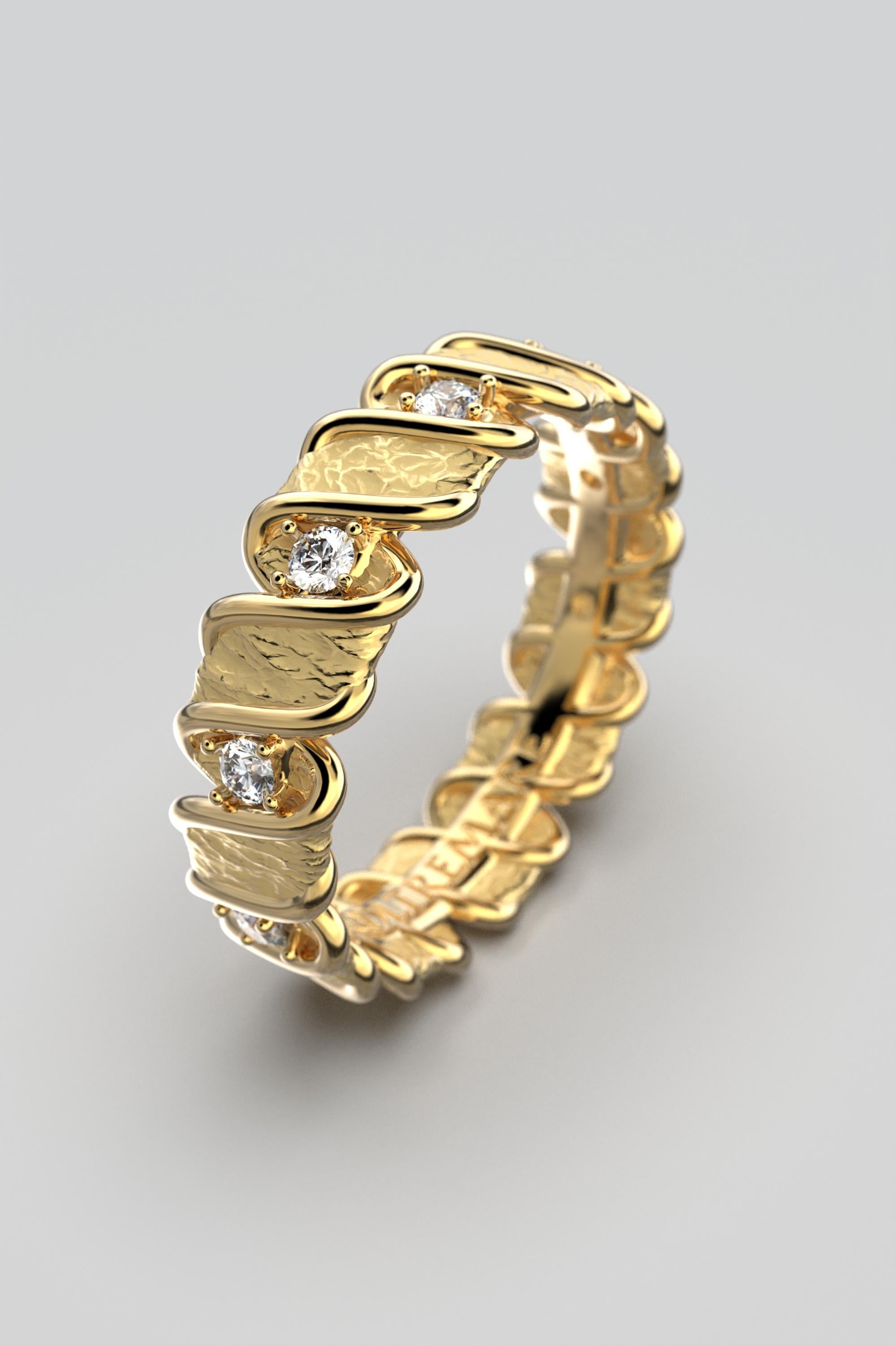 For Sale:  14k Italian Gold Eternity Band with Natural Diamonds  Oltremare Gioielli 10