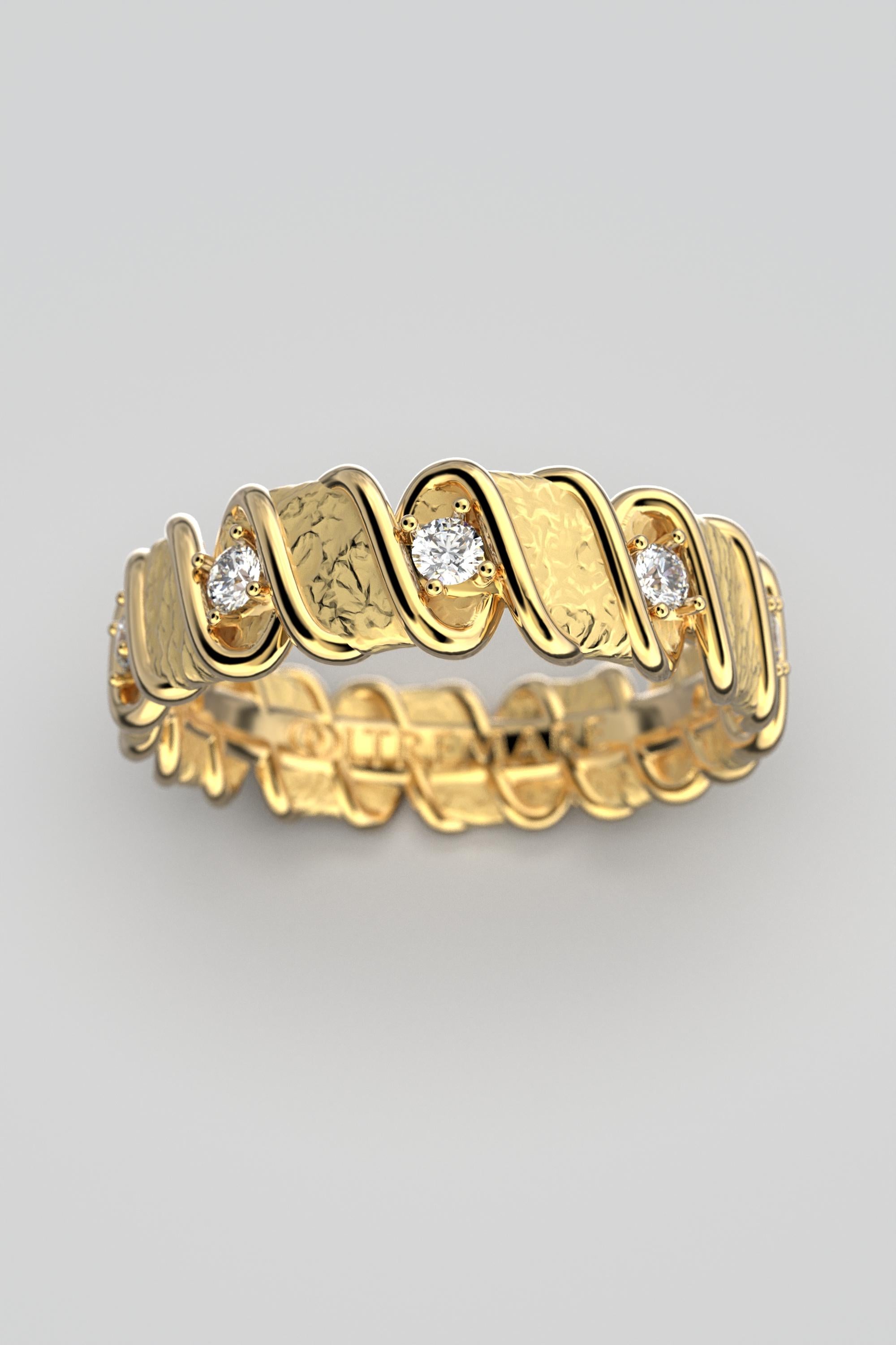 For Sale:  14k Italian Gold Eternity Band with Natural Diamonds  Oltremare Gioielli 2