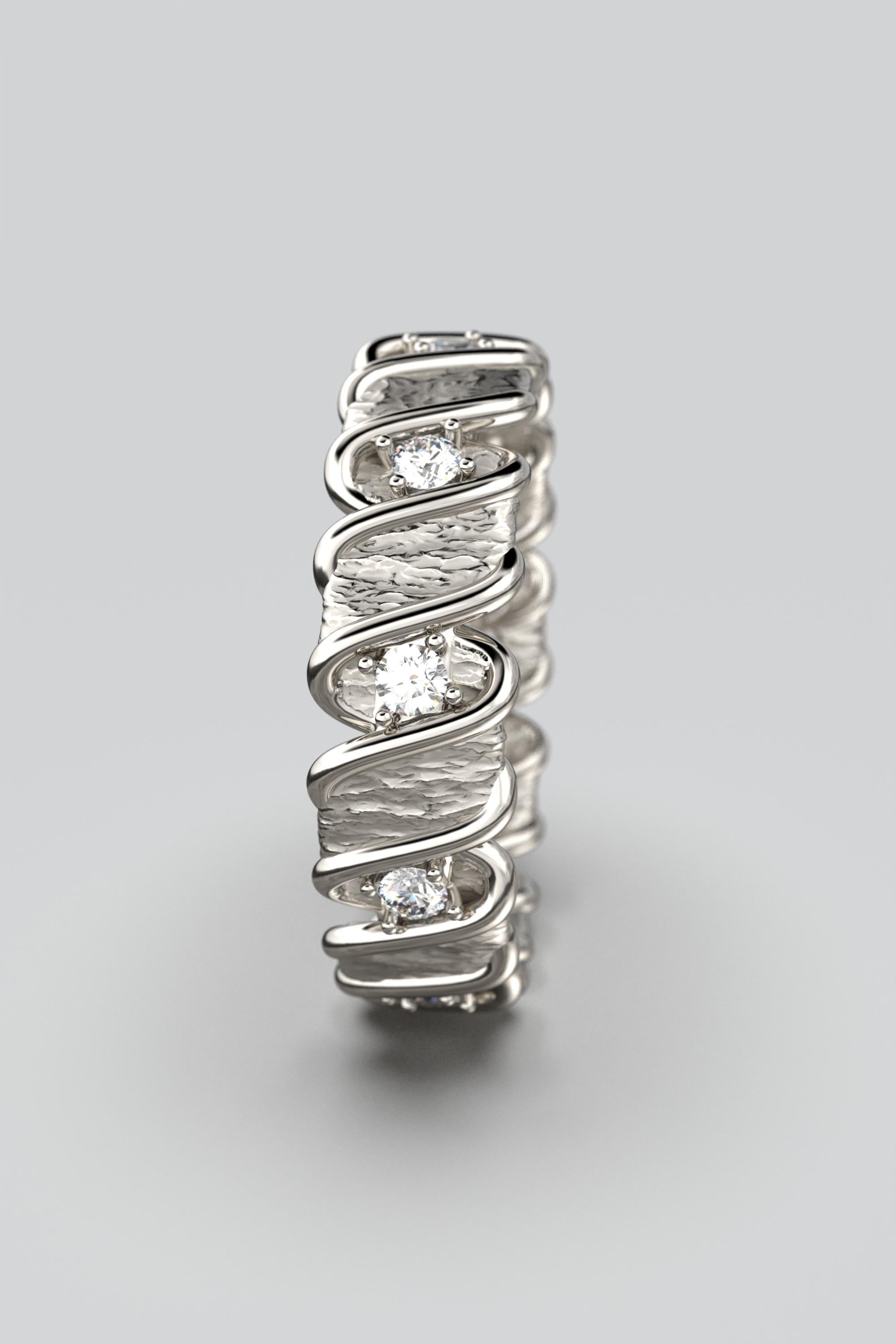 For Sale:  14k Italian Gold Eternity Band with Natural Diamonds  Oltremare Gioielli 6