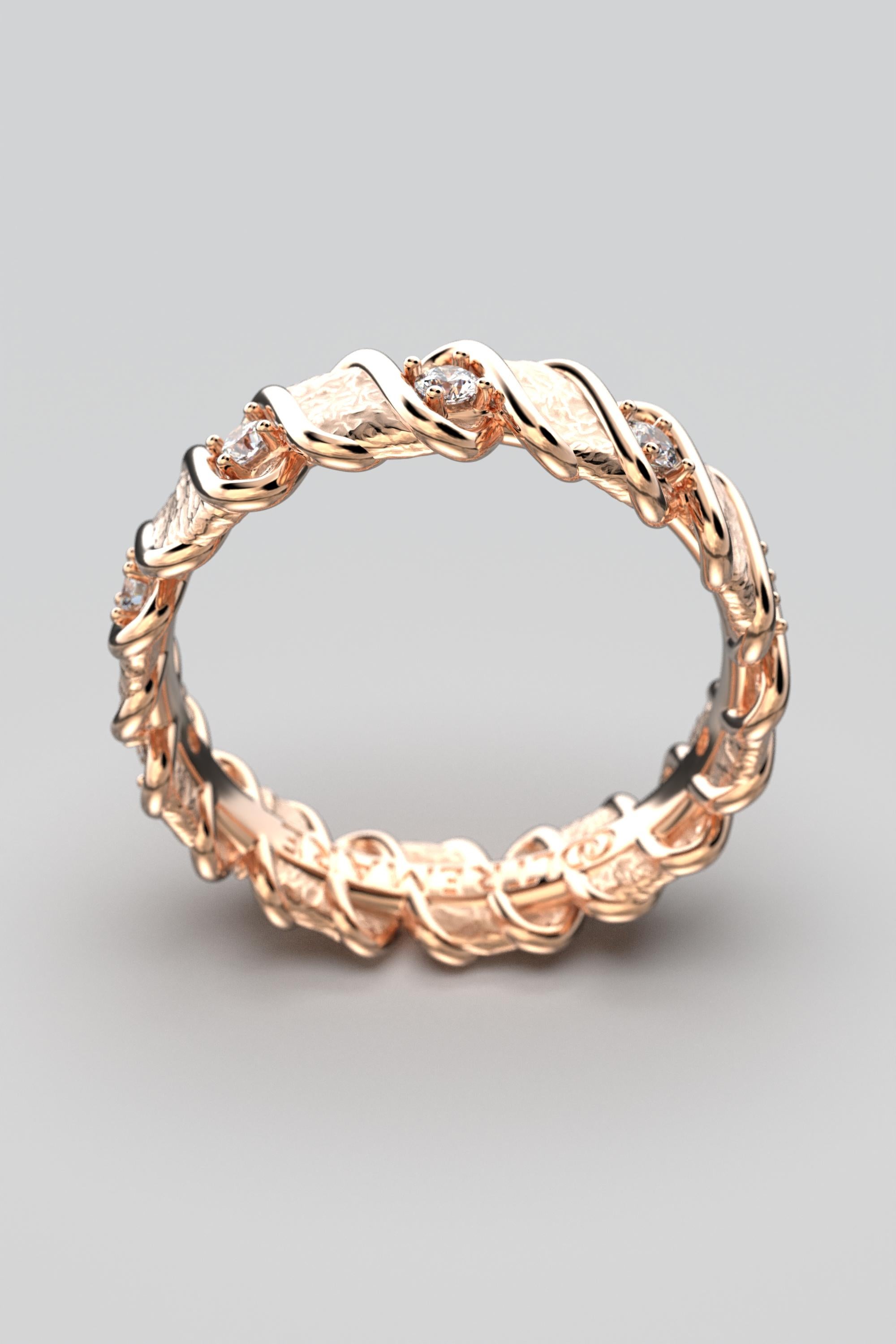 For Sale:  14k Italian Gold Eternity Band with Natural Diamonds  Oltremare Gioielli 7