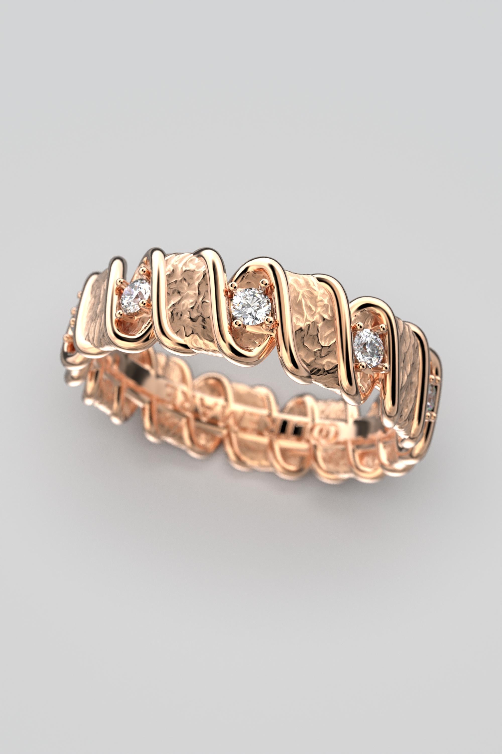 For Sale:  14k Italian Gold Eternity Band with Natural Diamonds  Oltremare Gioielli 8