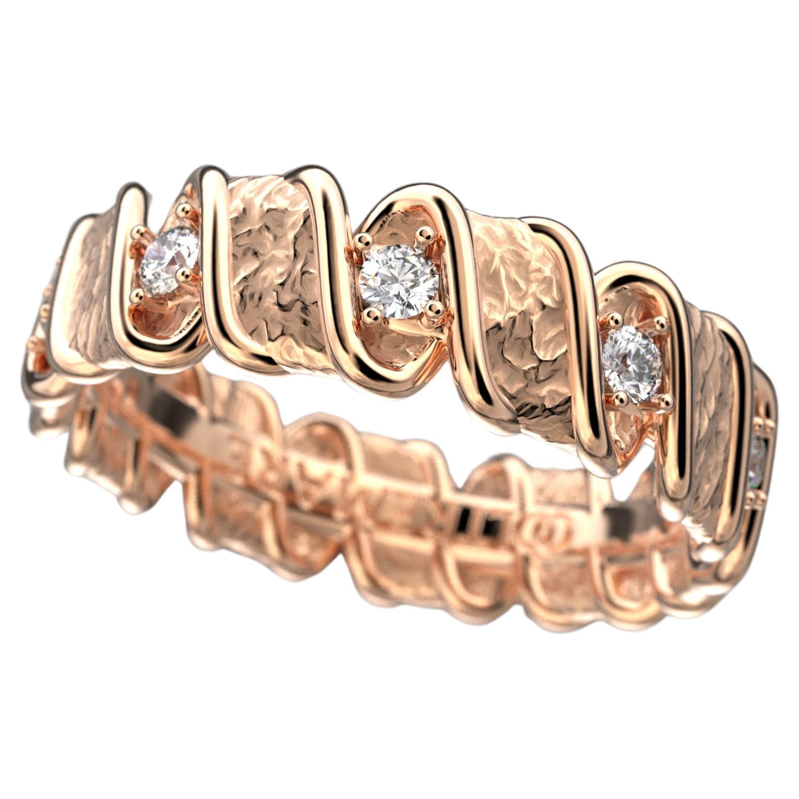 For Sale:  14k Italian Gold Eternity Band with Natural Diamonds  Oltremare Gioielli