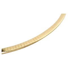 14k Italian Gold Omega Necklace circa 1980s