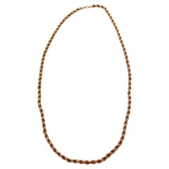 14k Italian Gold Rope Chain Necklace circa 1980s