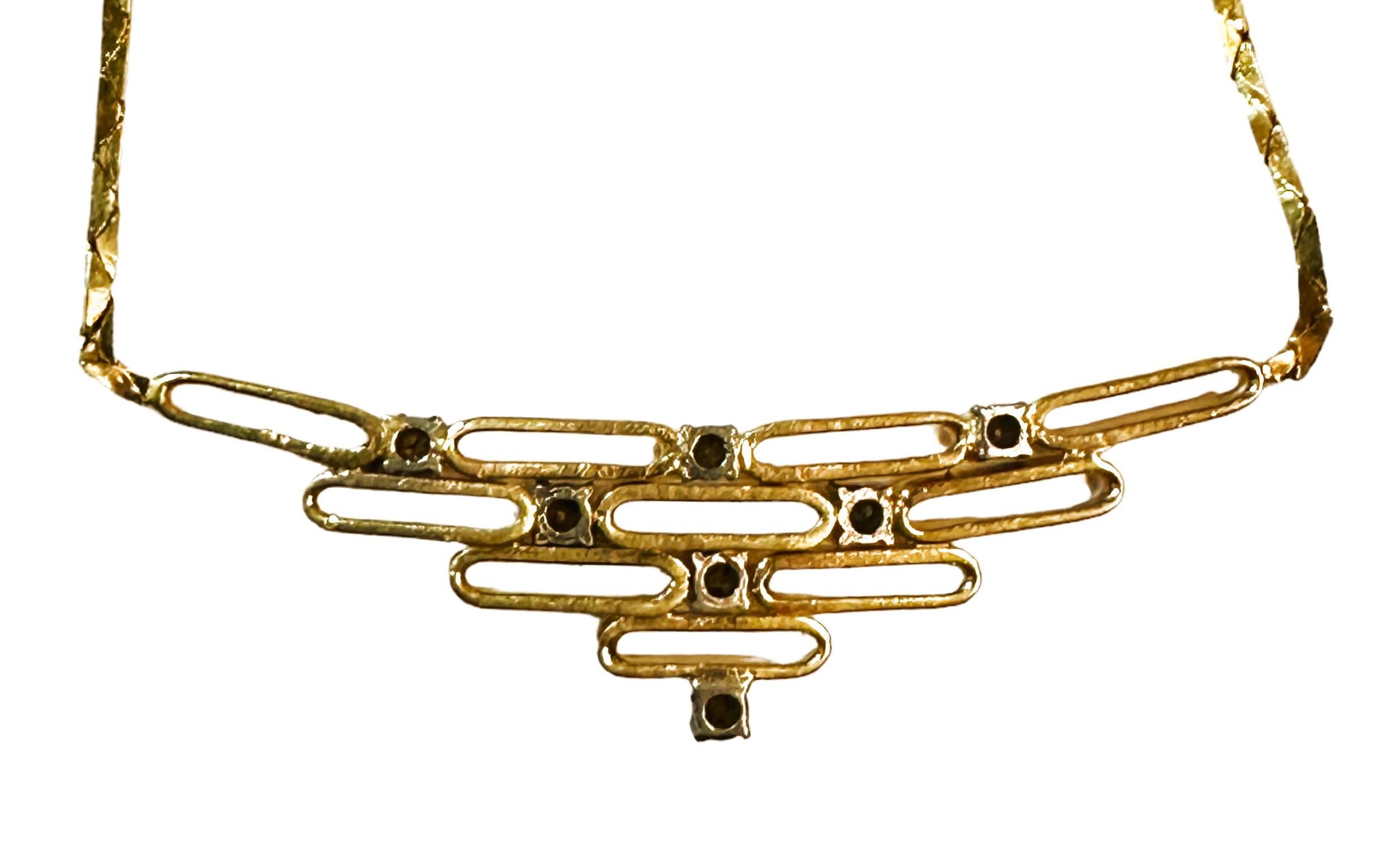 14k Italienisch MCM Gelbgold .25 ct Diamant-Halskette mit Schätzung im Zustand „Gut“ im Angebot in Eagan, MN