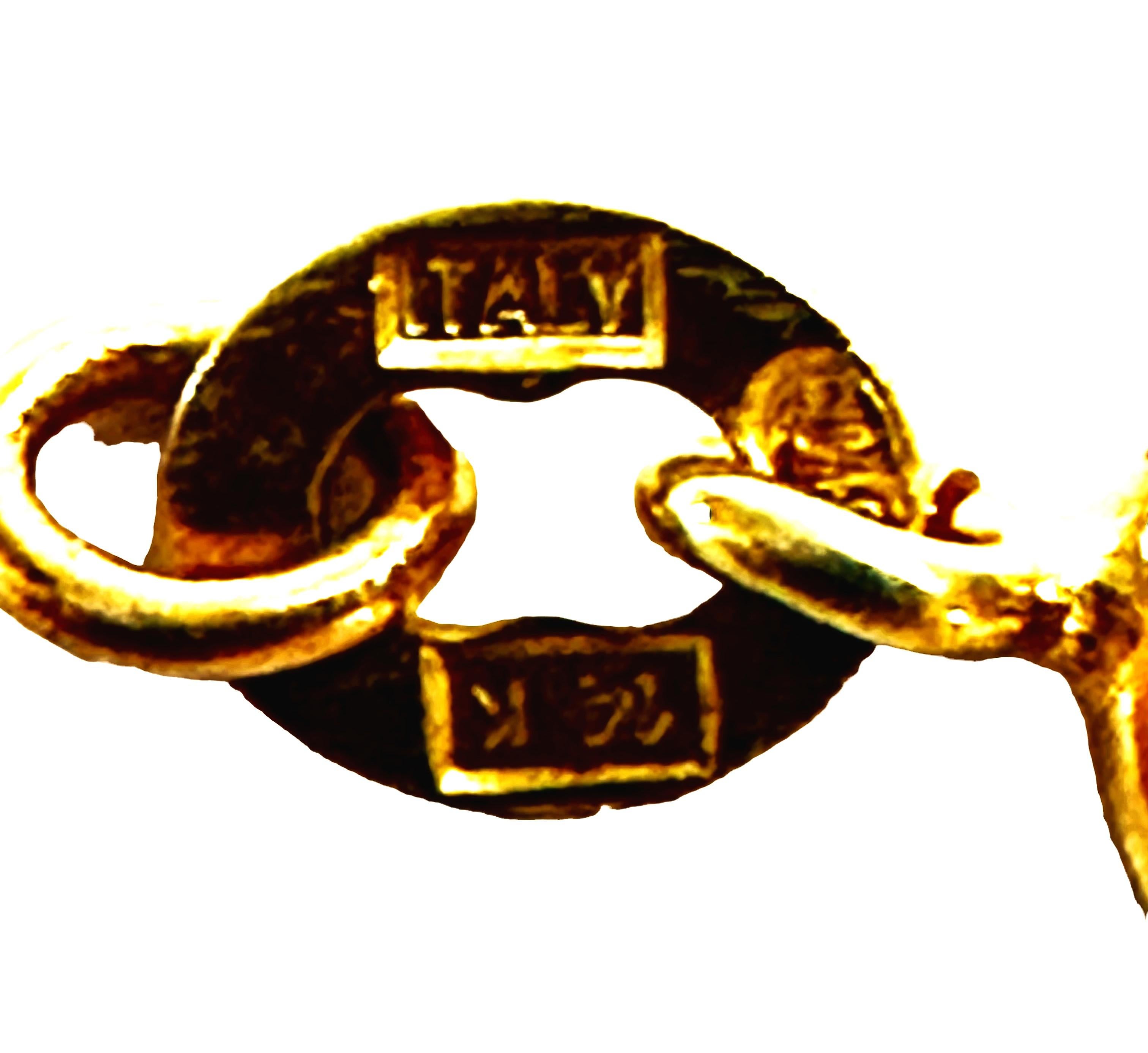 Collier en or jaune italien MCM 14k avec diamant de 0,25 ct et évaluation Pour femmes en vente