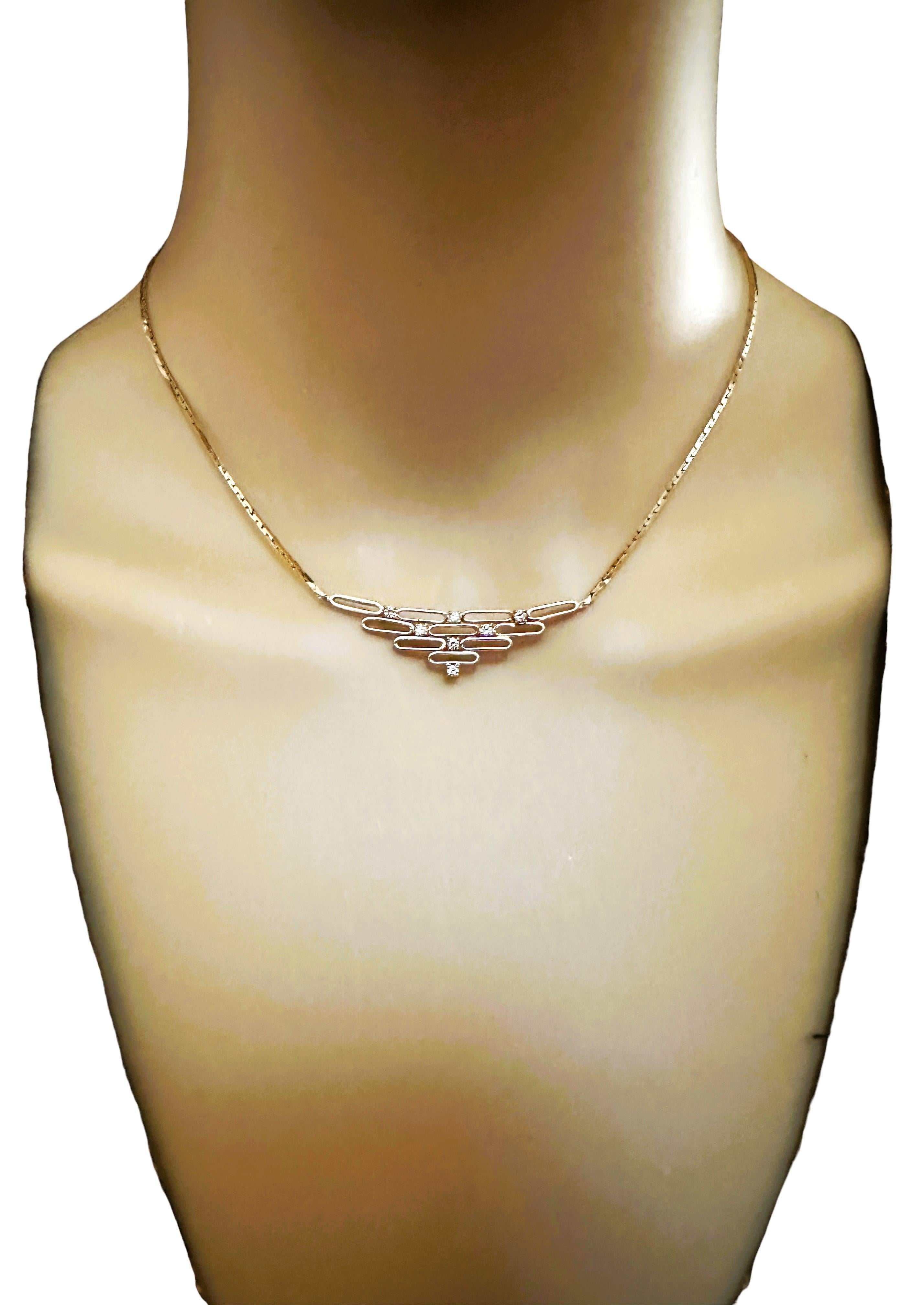 14k Italienisch MCM Gelbgold .25 ct Diamant-Halskette mit Schätzung im Angebot 2